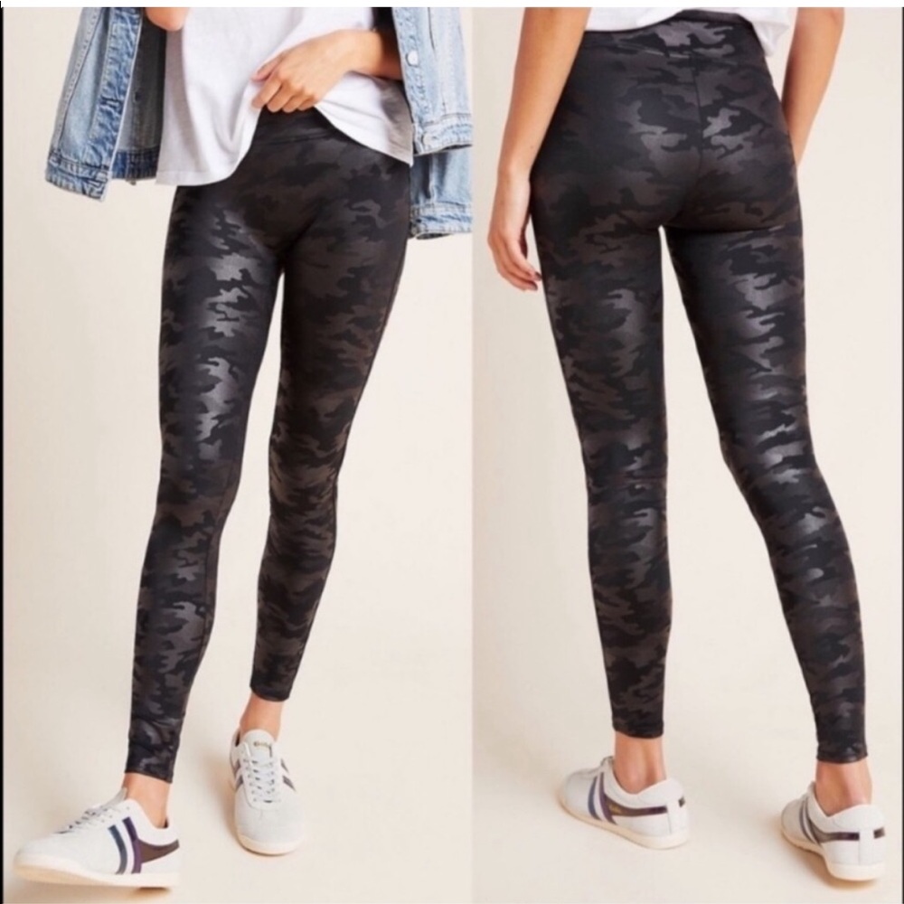 SPANX Black Camouflage Leggings